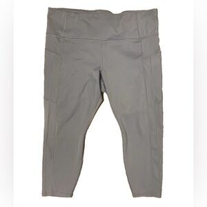 Athleta Ultimate Stash Pocket 7/8 Tight Womens Size 2X Grey Leggings Gym